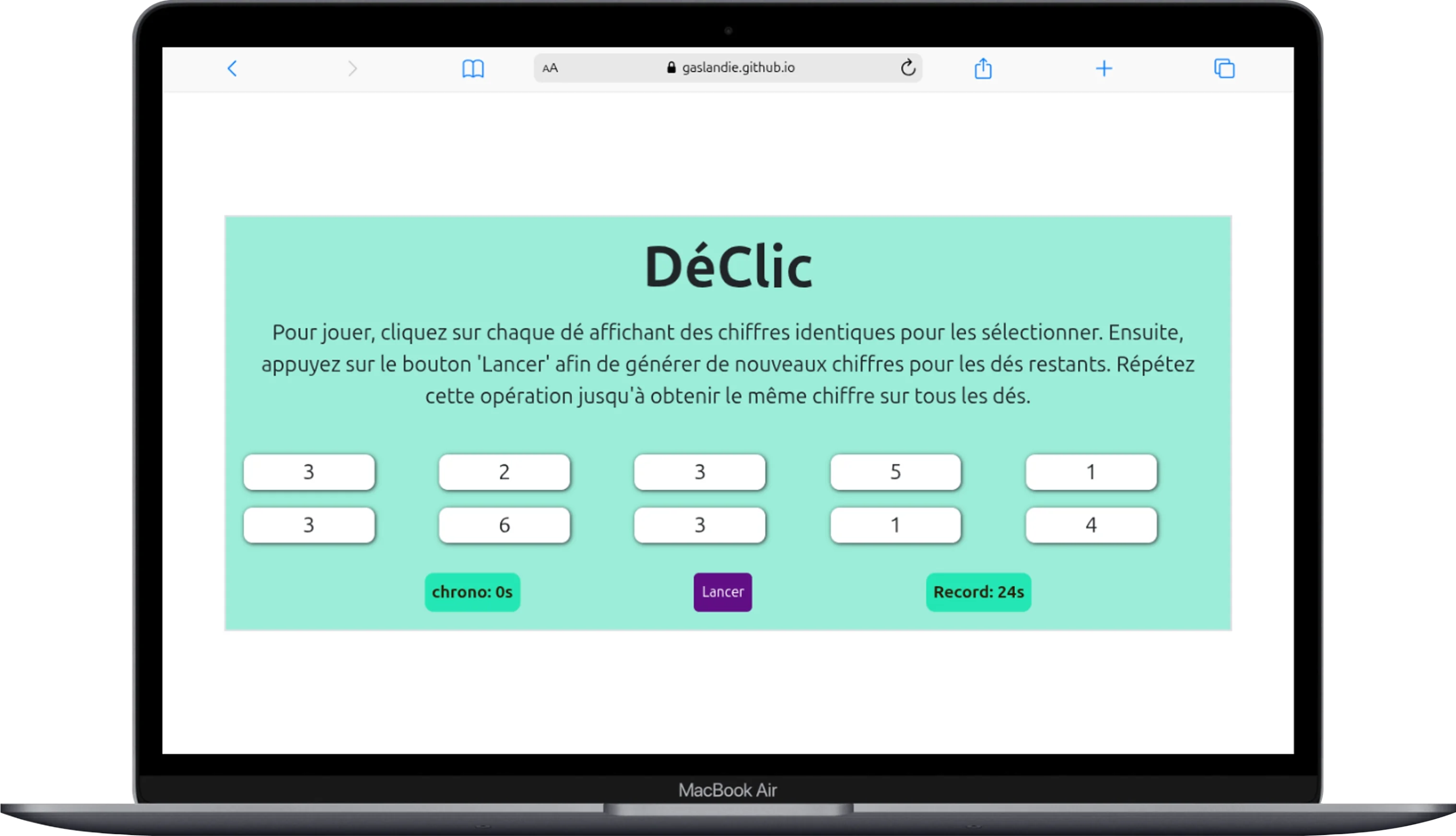 Jeu Déclic